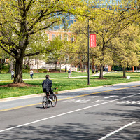 Student Riding Bike